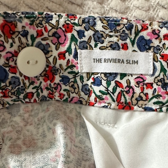 LOFT Straight Leg Floral Print Pants - Red, Blue, White, Pink - Picture 9 of 10